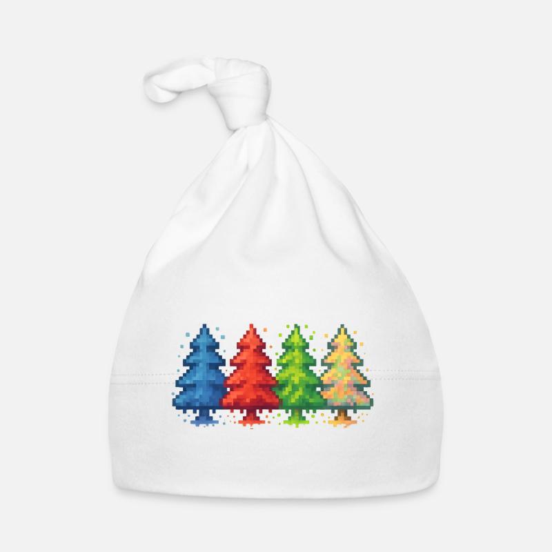 Pixel Forest Jeu du sapin de Noël Bonnet bio Bébé