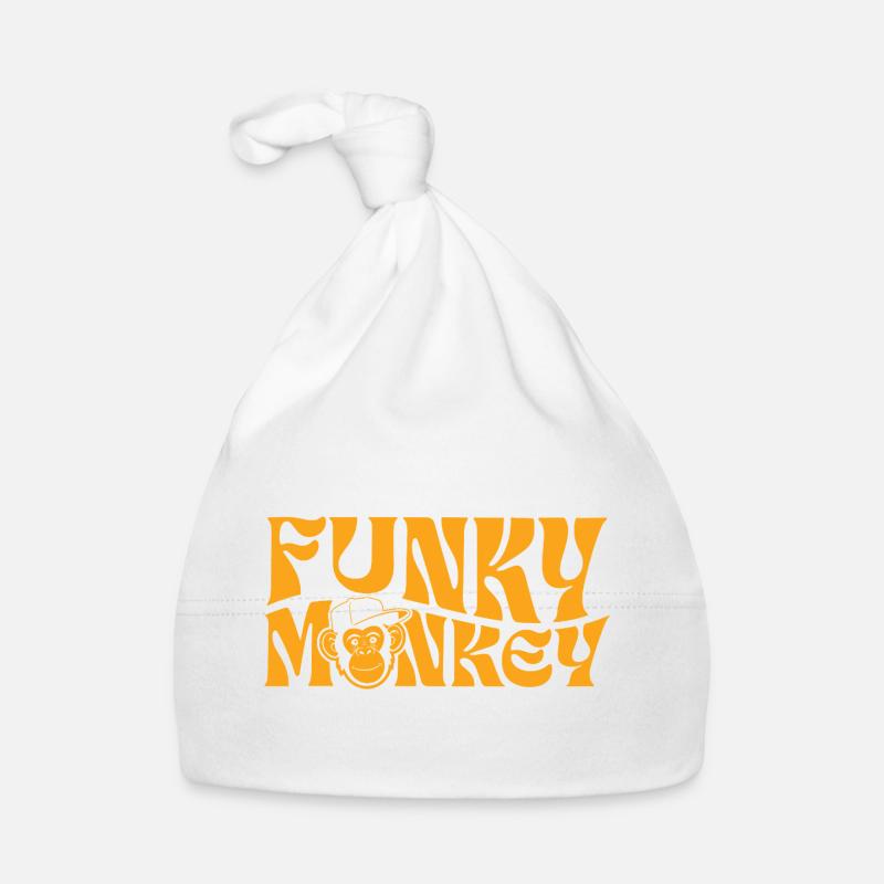 Funky Monkey Retro-Typografie Baby Bio-Mütze