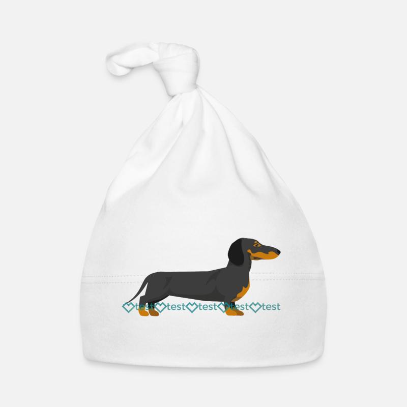 Dachshund silhouette with watermark pattern Organic Baby Cap
