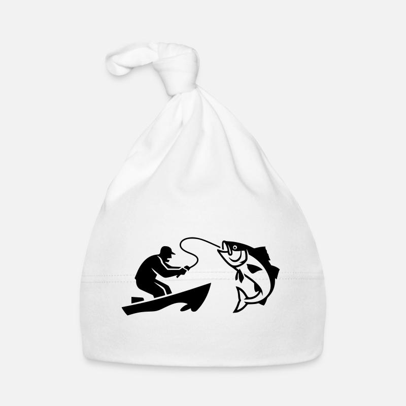 Silhouette de poisson pêcheur bateau Bonnet bio Bébé