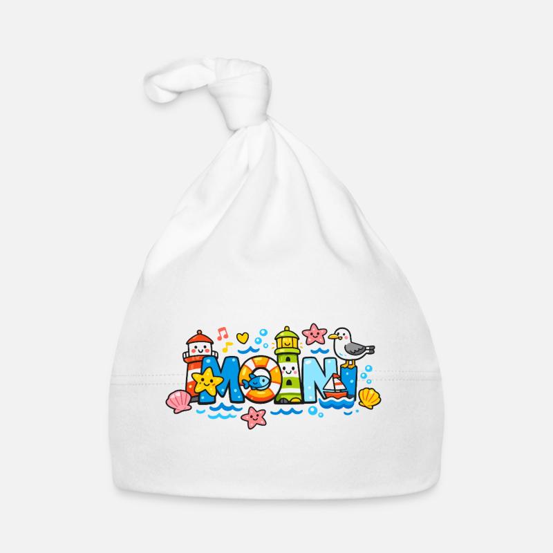 MOIN Möwe Leuchtturm Maritim Bunt Baby Bio-Mütze