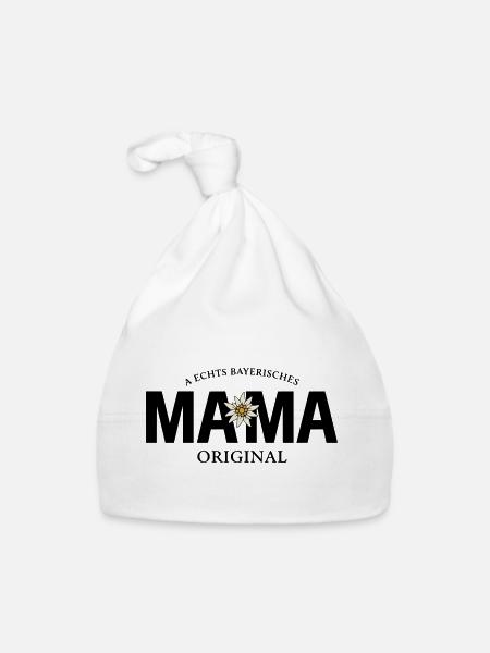 Bayerisches Original - Mama - Baby Bio-Mütze - Weiß - Vorne