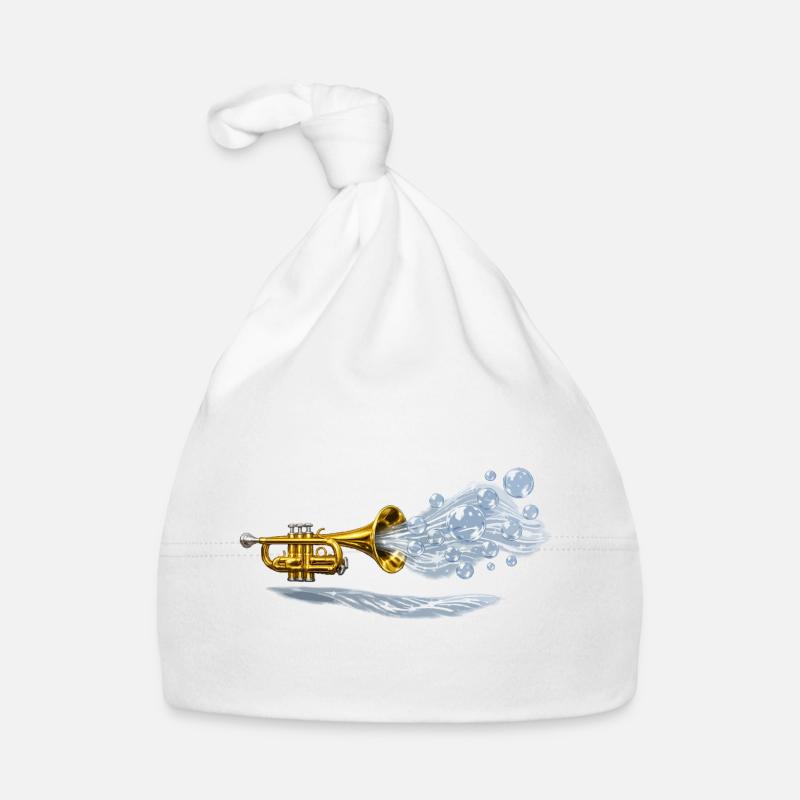 Aqua Brass Burst Organic Baby Cap