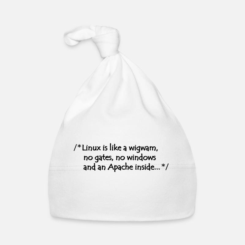 Linux is like a wigwam - Organic Baby Cap - white