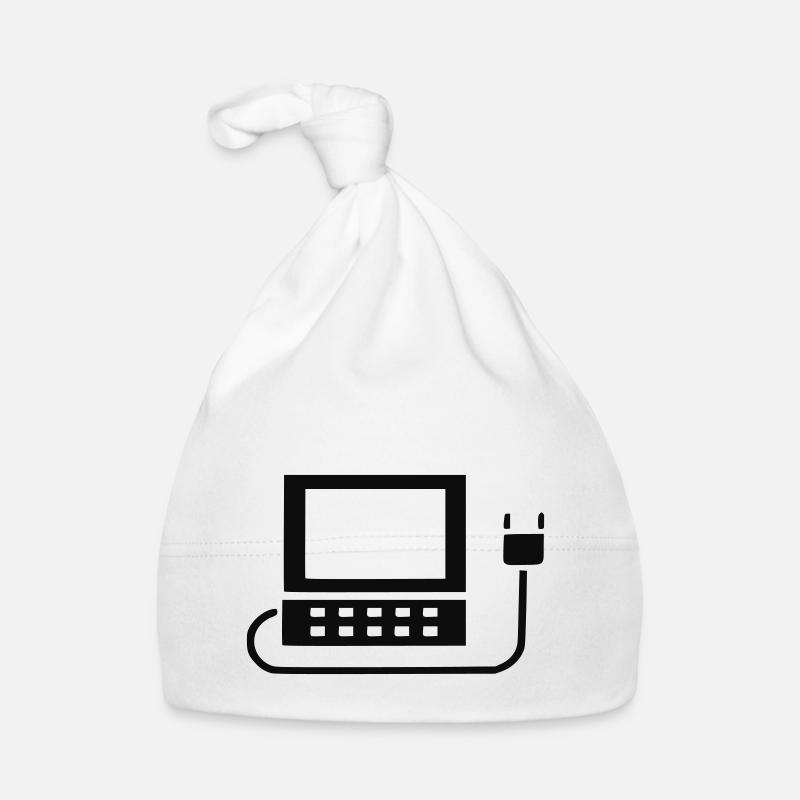 Computer, Laptop, PC - Baby Bio-Mütze - Weiß