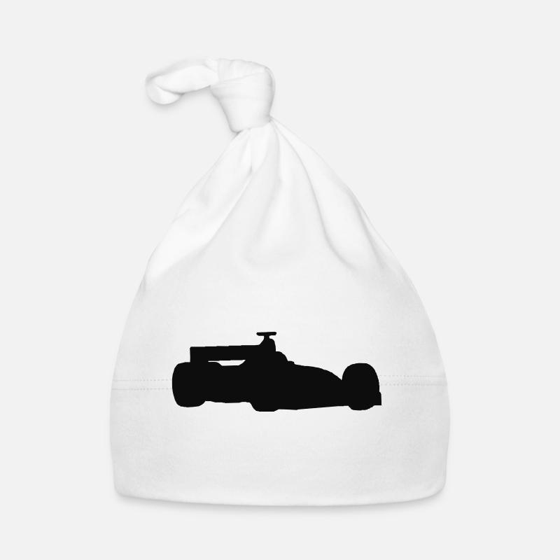 F1 voiture de course silhouette - Bonnet bio Bébé - blanc