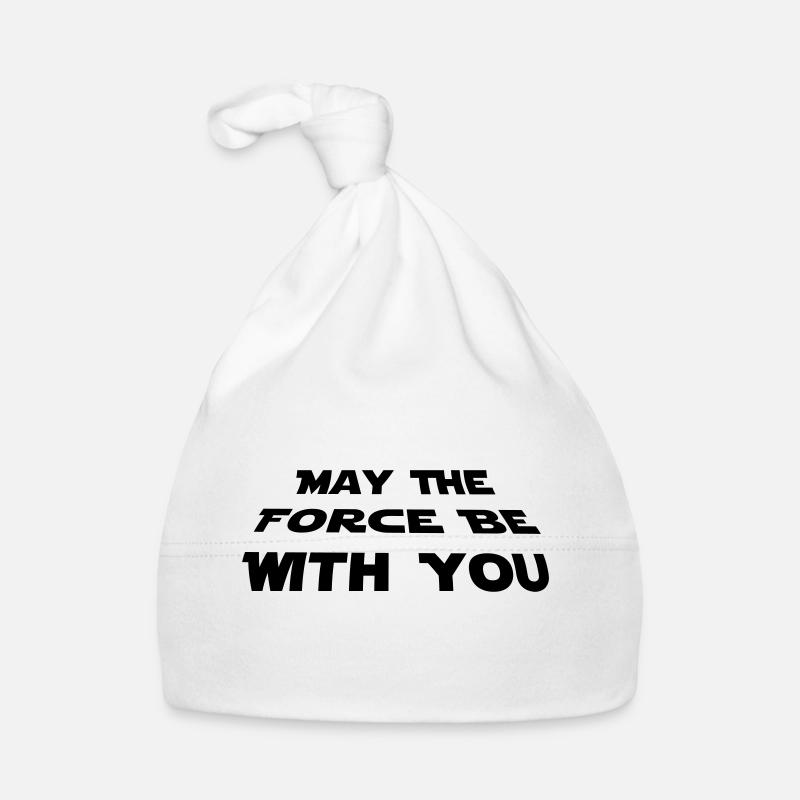 juin la force soit avec vous - Star Wars citation - Bonnet bio Bébé - blanc