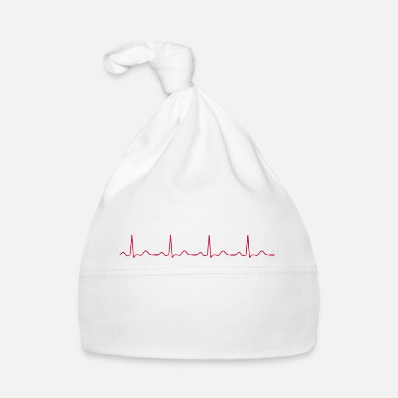 Herzschlag - Baby Bio-Mütze - Weiß