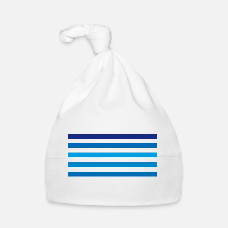 Blue stripes minimal Organic Baby Cap