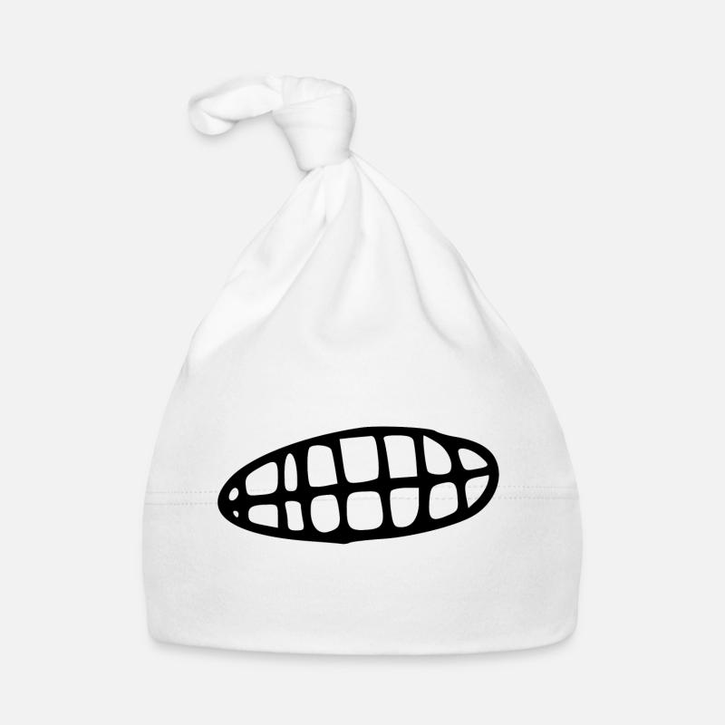 Grinning mouth with teeth Organic Baby Cap