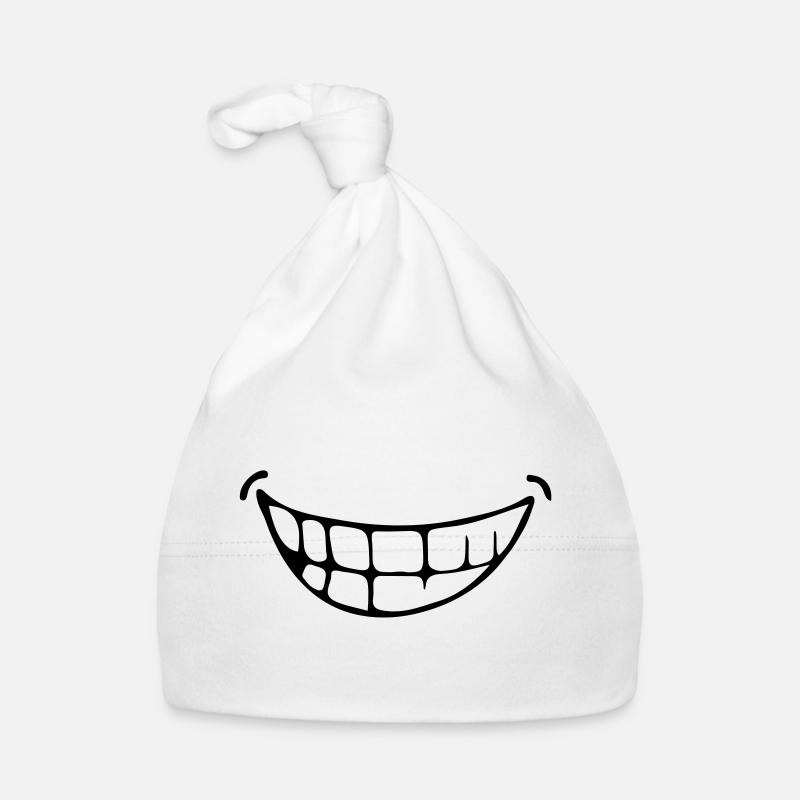 grin - Organic Baby Cap - white