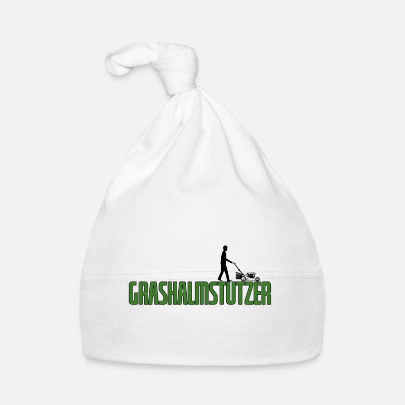 Grashalmstutzer Rasenmäher Gärtner Geschenkidee Baby Bio-Mütze