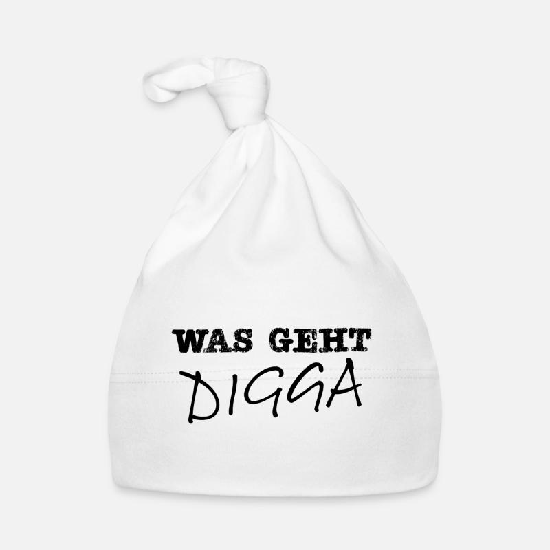 Was geht Digga - Baby Bio-Mütze - Weiß