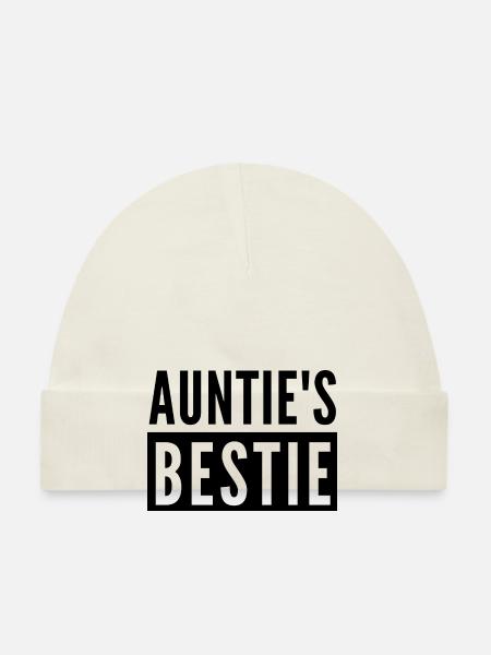 TANTES BESTIE - Baby Bio-Mütze - Weiß - Vorne