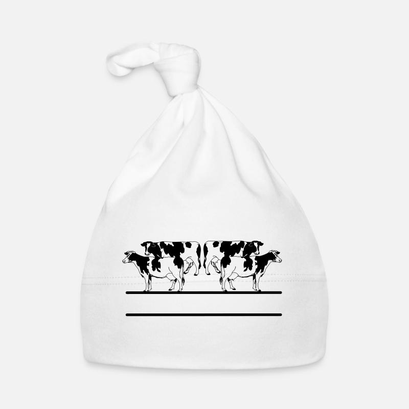 Black and white cows four pieces Organic Baby Cap
