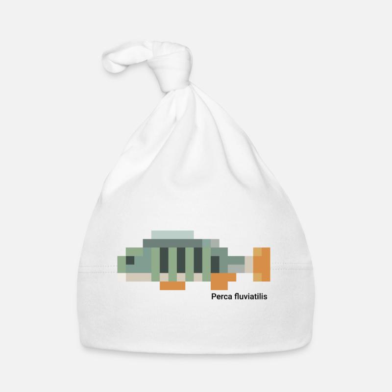 Perch - Perca fluviatilis pixelated Organic Baby Cap