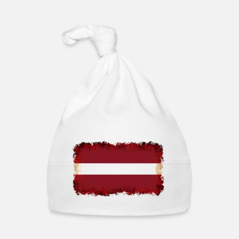 Drapeau Lettonie Bonnet bio Bébé