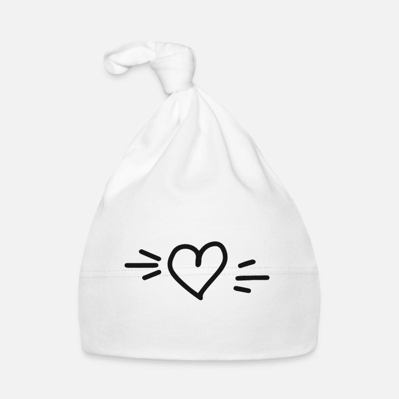 Coeur dessiné Bonnet bio Bébé