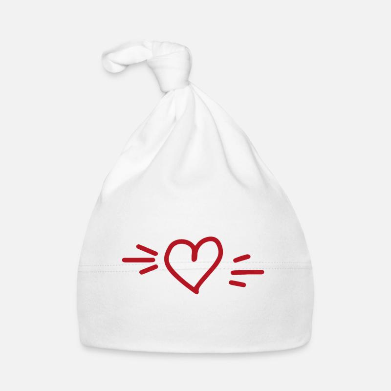 Herz gezeichnet Baby Bio-Mütze