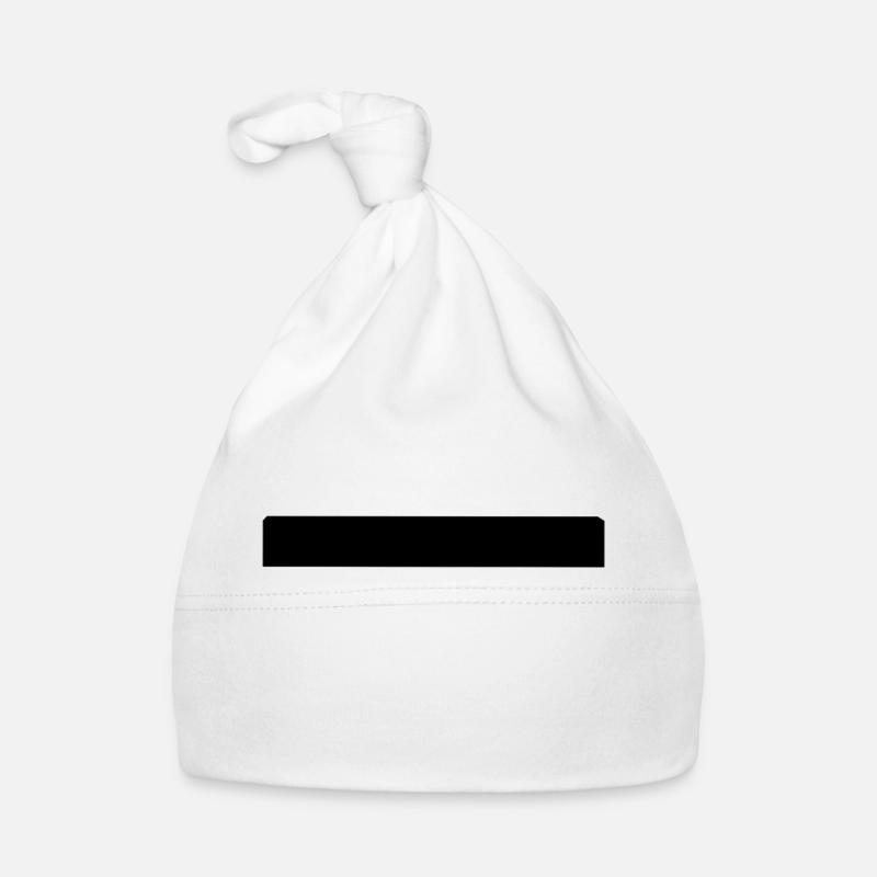 Barre noire 3D - Bonnet bio Bébé - blanc