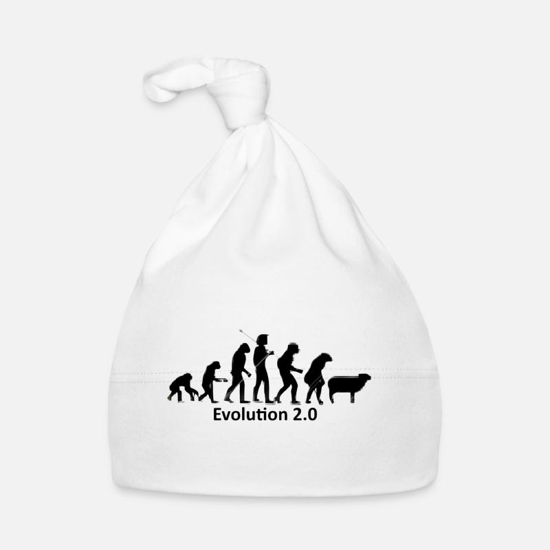 Human evolution in silhouette Organic Baby Cap