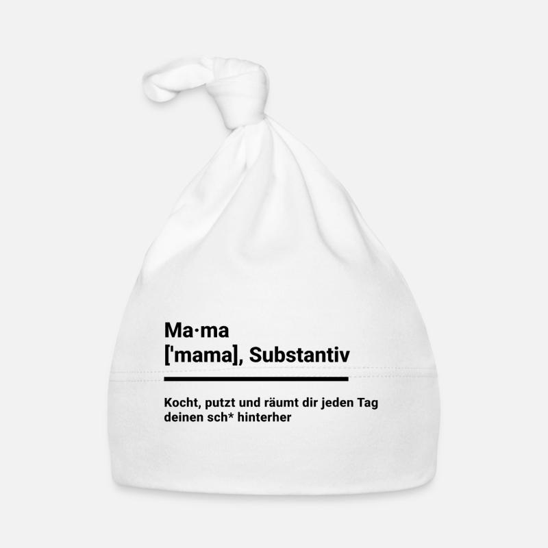 Cadeau Congé Parental Mère Maman Mère Simple - Bonnet bio Bébé - blanc