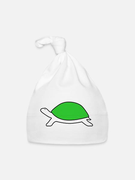 Tortue - Bonnet bio Bébé - blanc - Devant