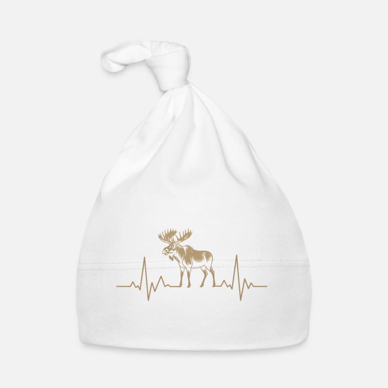 Moose Herzschlag Silhouette Baby Bio-Mütze