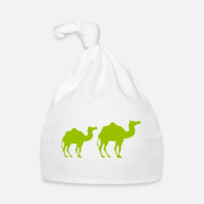 Duo Silhouette Camel Vert Néon Bonnet bio Bébé