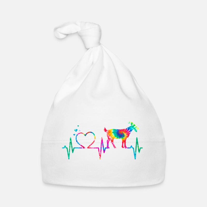 Regenbogenherzziege Baby Bio-Mütze
