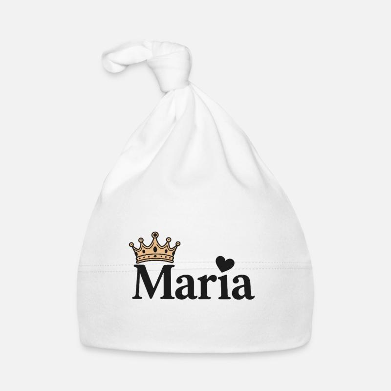 Mary First Name Crown Heart Gift Idea Organic Baby Cap