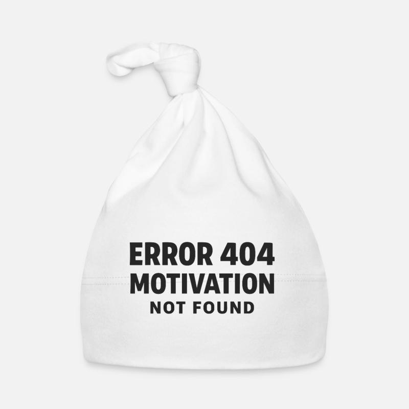 Error 404 Motivation not found Lustiger Spruch Baby Bio-Mütze