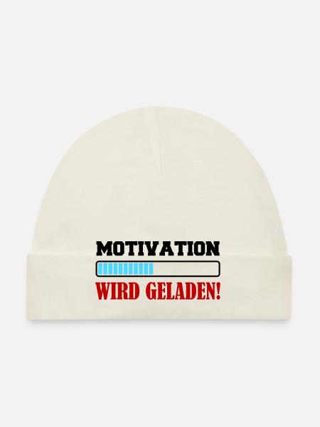 motivation_wird_geladen- - Baby Bio-Mütze - Weiß - Vorne