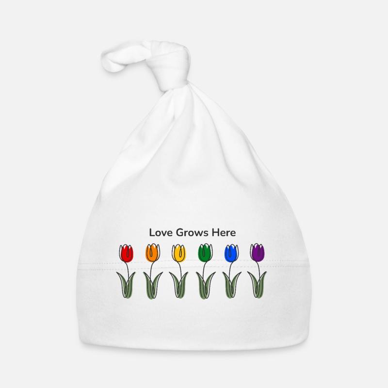 Love grows here-Tulpen LGBTQ Pride Regenbogen  Baby Bio-Mütze