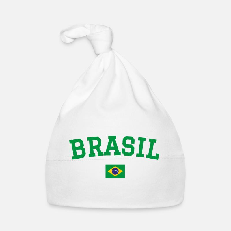 Brazil Flag Design Green Organic Baby Cap