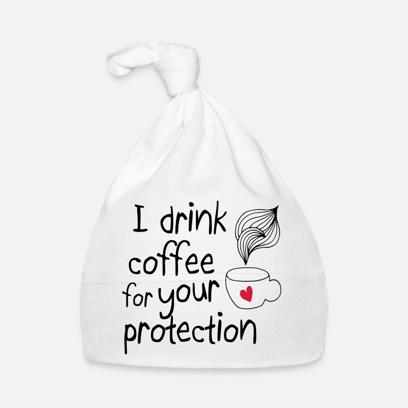 I drink coffee for your protection 2c Organic Baby Cap