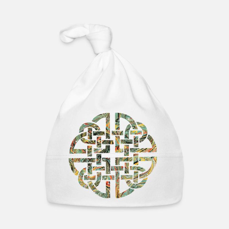 Noeud celtique 8 e 200 - Bonnet bio Bébé - blanc