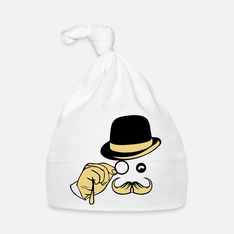 sourire chapeau monocle moustache melon Bonnet bio Bébé