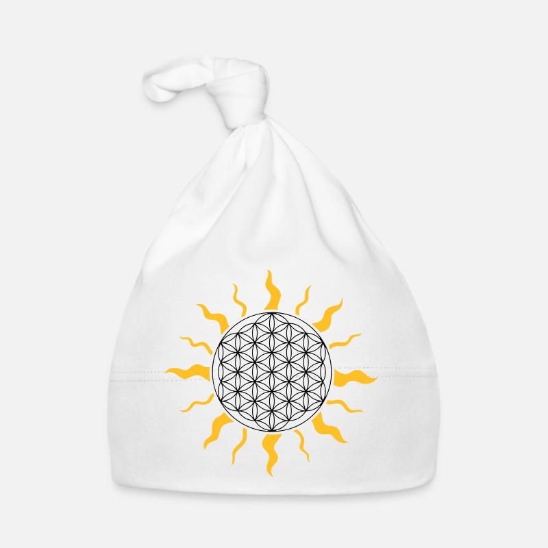 La fleur de la vie avec le soleil Bonnet bio Bébé