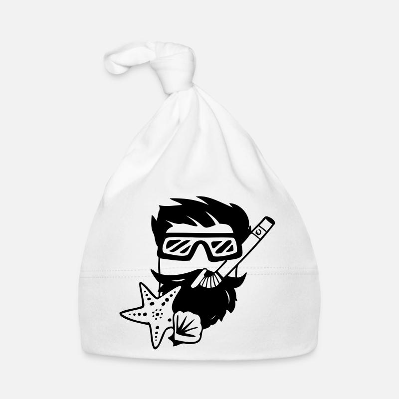Snorkeler Cube - Organic Baby Cap - white