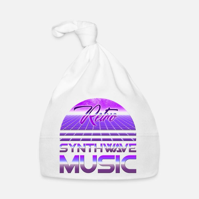 80s Neon Retro Synthwave Musique Electronic Wave Bonnet bio Bébé