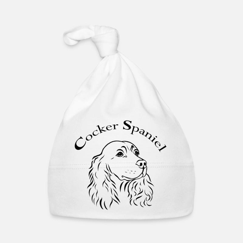 Cocker Spaniel Portrait - Organic Baby Cap - white