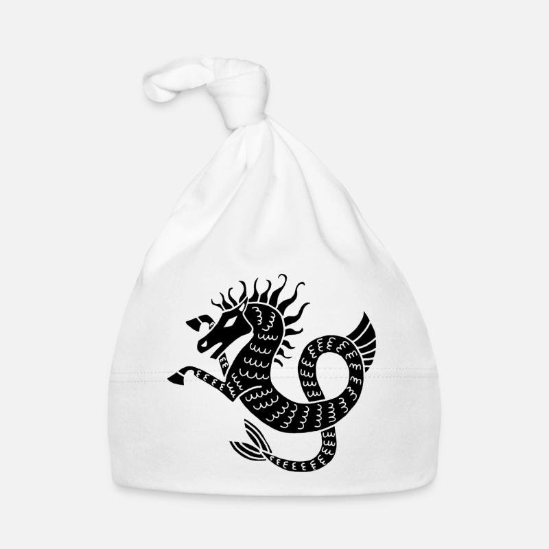 Cheval de mer noir Bonnet bio Bébé
