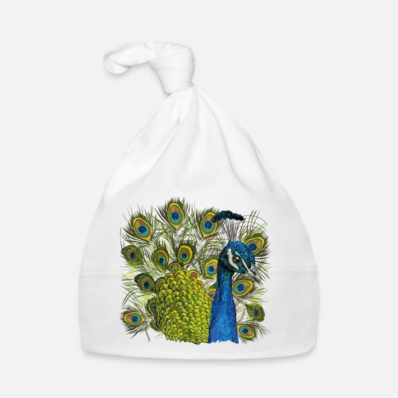 Pfau Baby Bio-Mütze
