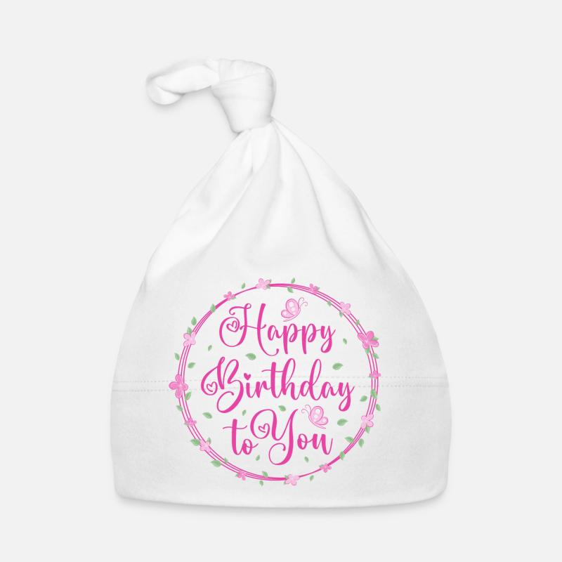 Joyeux anniversaire Bonnet bio Bébé