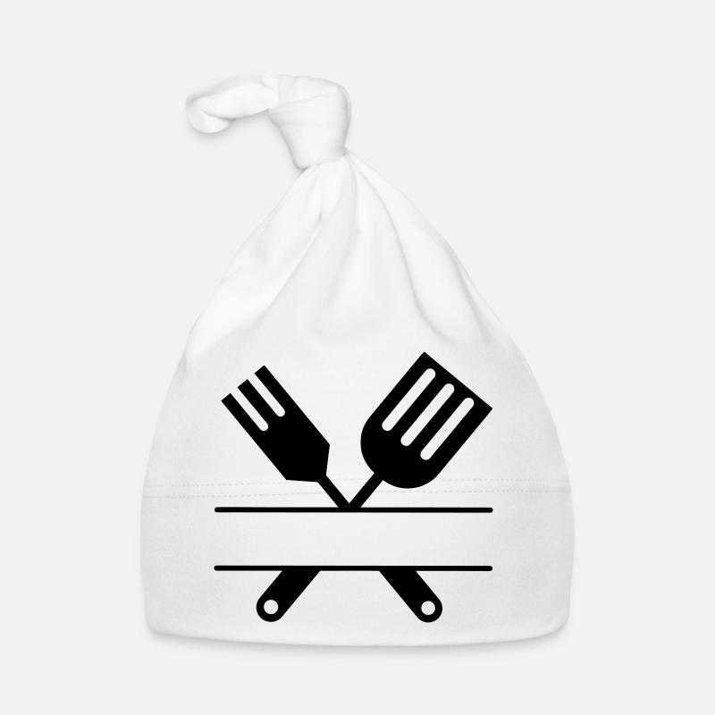 Grill-Emblem Besteck Monogramm Baby Bio-Mütze