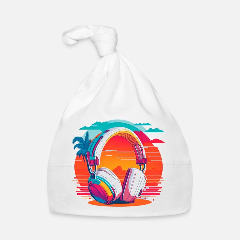 80s Kopfhörer Baby Bio-Mütze