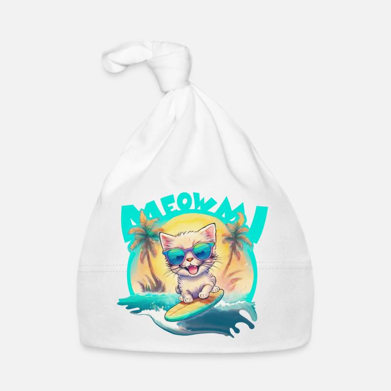 Chaton Surfeur Bonnet bio Bébé