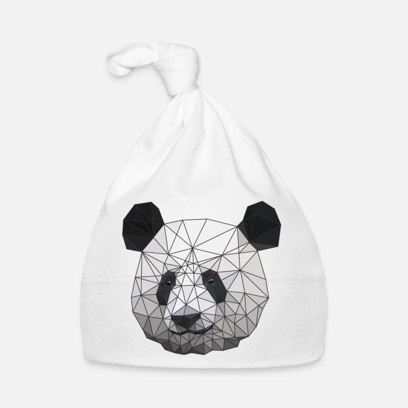 Polygonal Panda Bear Low Poly Art Triangle Shapes Bonnet bio Bébé