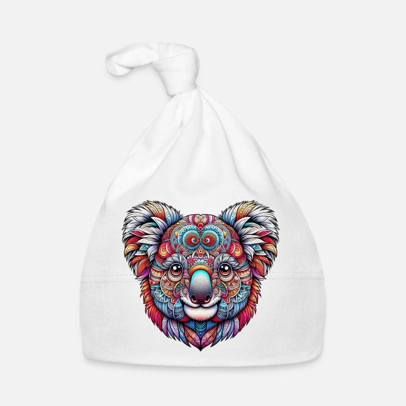 Koala décoré de Mandalas Bonnet bio Bébé